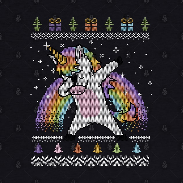 Dabbing Unicorn Ugly Sweater by vo_maria